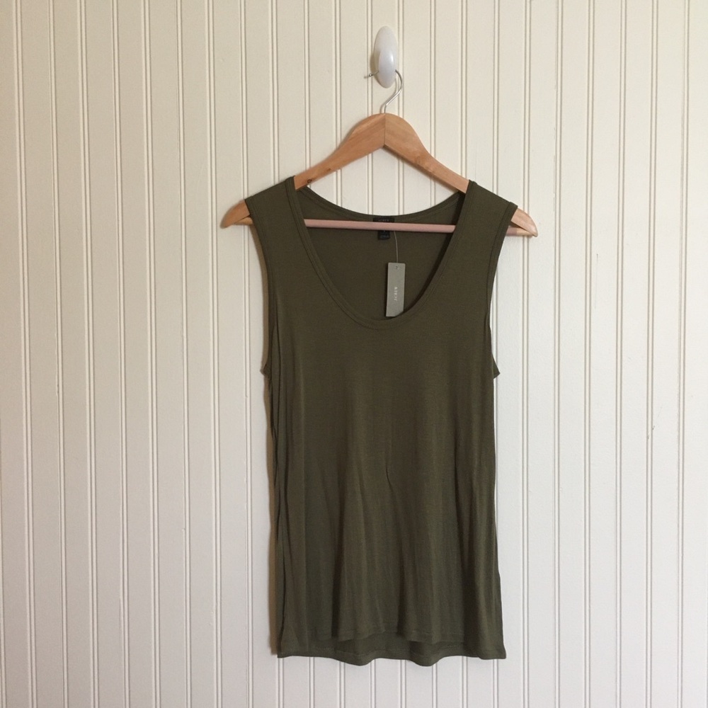 J. Crew olive green scoop neck tank top women's size small NWT
